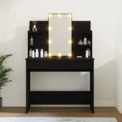 VidaXL Kaptafel Met LED-verlichting 96x40x142 Cm Zwart -Badkamerartikelen Winkel 1200x1200 1990