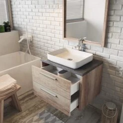 Badplaats Badkamermeubel Set Indiana 70 Cm - Hout Look - Badmeubel Met Spiegel -Badkamerartikelen Winkel 1200x1200 1993