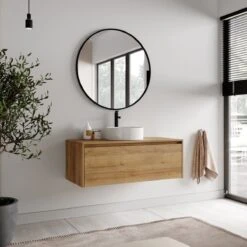 Badkamermeubel Jelsey 100 Cm Eiken - Met Waskom -Badkamerartikelen Winkel 1200x1200 1999