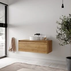 Badkamermeubel Jelsey 100 Cm Eiken - Met Waskom -Badkamerartikelen Winkel 1200x1200 2000