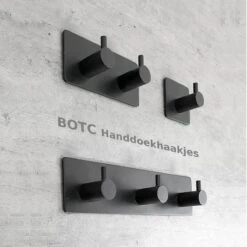 BOTC Handdoekhouder RVS - Handdoekhaakjes 2 In 1 RVS Zelfklevend - Rechthoekig Handdoek Haakjes - Handdoekhaak - Zwart -Badkamerartikelen Winkel 1200x1200 209