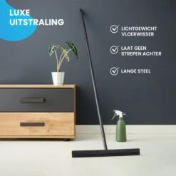 Vloertrekker Met Steel - Vloerwisser Voor In Badkamer - Watertrekker Douche - Douchewisser Zwart -Badkamerartikelen Winkel 1200x1200 255