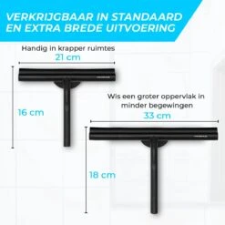 Minismus Extra Brede Douchewisser Met Magneethouder Ophangsysteem Ophanghaak - 33 Cm Breed - Zwart -Badkamerartikelen Winkel 1200x1200 264
