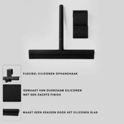 Douchewisser Zwart Met Ophangsysteem- Badkamer Accessoires- Raamwisser- Trekker Douche- Silicone- 21cm X 16cm -Badkamerartikelen Winkel 1200x1200 280