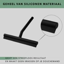 Douchewisser Zwart Met Ophangsysteem- Badkamer Accessoires- Raamwisser- Trekker Douche- Silicone- 21cm X 16cm -Badkamerartikelen Winkel 1200x1200 281