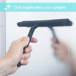 Douchewisser Zwart Met Magneetstrip - Badkamer Accessoires - Raamwisser - Trekker Douche - Silicone - 21cm X 20cm -Badkamerartikelen Winkel 1200x1200 288