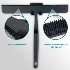 Vannons - Douchewisser Zwart - Douche Trekker Met Zelfklevende Ophanghaak - Met Borstel - Siliconen - Zwart -Badkamerartikelen Winkel 1200x1200 296