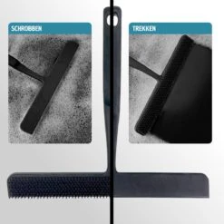 Vannons - Douchewisser Zwart - Douche Trekker Met Zelfklevende Ophanghaak - Met Borstel - Siliconen - Zwart -Badkamerartikelen Winkel 1200x1200 298