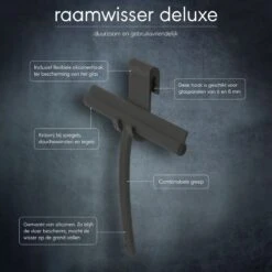Sealskin Deluxe - Raamwisser Inclusief Flexibele Glashaak - Zwart -Badkamerartikelen Winkel 1200x1200 308