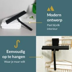 Seaside Originals Luxe Douchewisser Zwart Met Ophangsysteem En Opbergzakje - Raamwisser - Douchetrekker - Raamtrekker - Antislip - Badkamer Accessoires -Badkamerartikelen Winkel 1200x1200 317