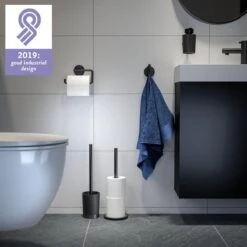 Tiger Tune - Toiletborstel Met Houder Vrijstaand - Zwart Metaal Geborsteld / Zwart -Badkamerartikelen Winkel 1200x1200 395