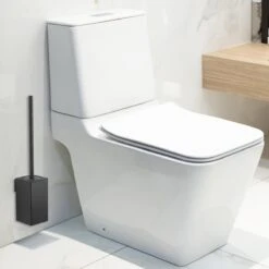 Toiletborstel Met Houder - Hangend - RVS - Mat Zwart - H 42,6 Cm -Badkamerartikelen Winkel 1200x1200 415