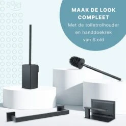 Toiletborstel Met Houder - Hangend - RVS - Mat Zwart - H 42,6 Cm -Badkamerartikelen Winkel 1200x1200 419