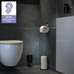 Tiger Tune - Toiletaccessoireset - Toiletborstel Met Houder - Toiletrolhouder Zonder Klep - Handdoekhaak – Messing Geborsteld / Zwart 22 Tiger Tune - Toiletaccessoireset - Toiletborstel Met Houder - Toiletrolhouder Zonder Klep - Handdoekhaak – Messing Geborsteld / Zwart -Badkamerartikelen Winkel 1200x1200 436
