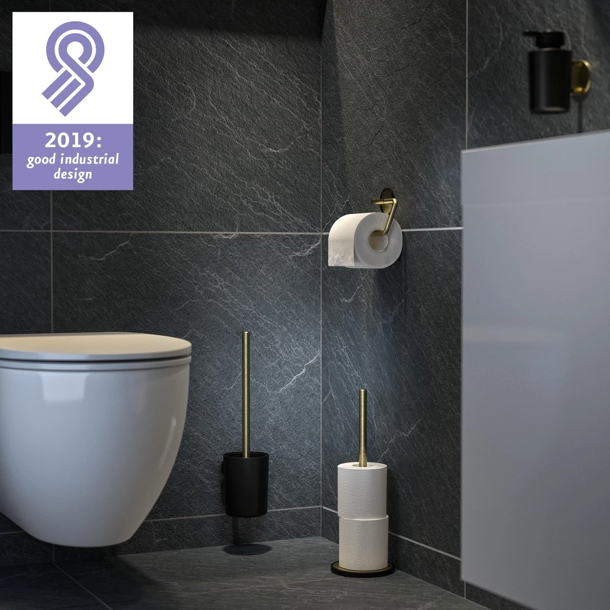 Tiger Tune - Toiletaccessoireset - Toiletborstel Met Houder - Toiletrolhouder Zonder Klep - Handdoekhaak – Messing Geborsteld / Zwart 11 Tiger Tune - Toiletaccessoireset - Toiletborstel Met Houder - Toiletrolhouder Zonder Klep - Handdoekhaak – Messing Geborsteld / Zwart - Afbeelding 11