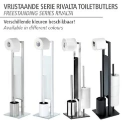 WENKO Toiletbutler Rivalta RVS Mat - Toiletborstel Met Houder, Toiletrolhouder En Reserverolhouder -Badkamerartikelen Winkel 1200x1200 438