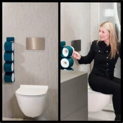 Reserverolhouder Hangend – Toiletrolhouder – Reserve Rolhouder – Zonder Boren – Rolhouder - Muur – Zwart - Antraciet - STOF & SPETTERVRIJ -Badkamerartikelen Winkel 1200x1200 467