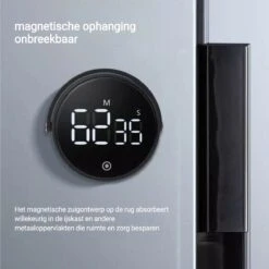 Merkloos Douchetimer - Douchewekker - Magnetisch - Digitaal - Spatwaterdicht - Zwart -Badkamerartikelen Winkel 1200x1200 48