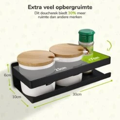 Doucherek Zwart 30 CM - Badkamer Rekje Douche - Zonder Boren - Douchemandje -Badkamerartikelen Winkel 1200x1200 551