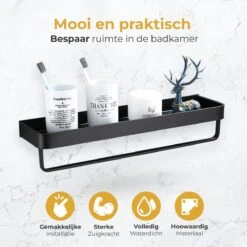 Merkloos Doucherek Zonder Boren 2x 30 Cm – Doucherek – Doucherek Hangend – Badkamerrek – Zonder Boren – IP68 Waterdicht – 4KG Draagkracht – Zwart RVS 20 Merkloos Doucherek Zonder Boren 2x 30 Cm – Doucherek – Doucherek Hangend – Badkamerrek – Zonder Boren – IP68 Waterdicht – 4KG Draagkracht – Zwart RVS -Badkamerartikelen Winkel 1200x1200 584