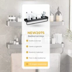 Merkloos Doucherek Zonder Boren 2x 30 Cm – Doucherek – Doucherek Hangend – Badkamerrek – Zonder Boren – IP68 Waterdicht – 4KG Draagkracht – Zwart RVS 23 Merkloos Doucherek Zonder Boren 2x 30 Cm – Doucherek – Doucherek Hangend – Badkamerrek – Zonder Boren – IP68 Waterdicht – 4KG Draagkracht – Zwart RVS -Badkamerartikelen Winkel 1200x1200 587