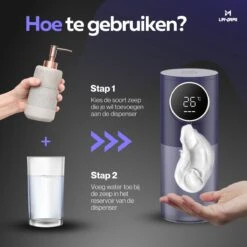 Lavrai - Automatische Zeepdispenser - Zeeppompje - Met LCD Scherm - Opldaadbaar - En Infrarood Sensor -Badkamerartikelen Winkel 1200x1200 59