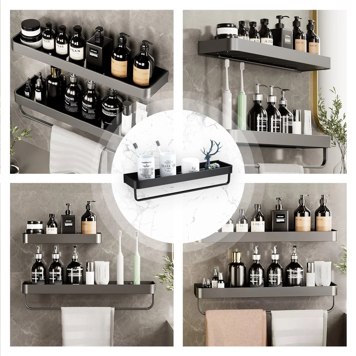 Merkloos Doucherek Zonder Boren 2x 30 Cm – Doucherek – Doucherek Hangend – Badkamerrek – Zonder Boren – IP68 Waterdicht – 4KG Draagkracht – Zwart RVS 13 Merkloos Doucherek Zonder Boren 2x 30 Cm – Doucherek – Doucherek Hangend – Badkamerrek – Zonder Boren – IP68 Waterdicht – 4KG Draagkracht – Zwart RVS - Afbeelding 13