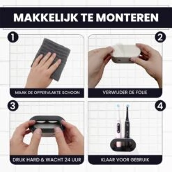 Lenga Tandenborstelhouder - Elektrische Tandenborstel Houder - Dubbele Tandenborstel Houder - Tandenborstel Houder Zwart -Badkamerartikelen Winkel 1200x1200 623