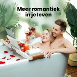 RelaxTub® Badplank - Badplank Voor In Bad - Badrek - Verstelbaar - Anti Slip - Badplank Wit - Badplank Hout - Badrekje Inclusief Boekenhouder, Tablethouder & Spiegel -Badkamerartikelen Winkel 1200x1200 661