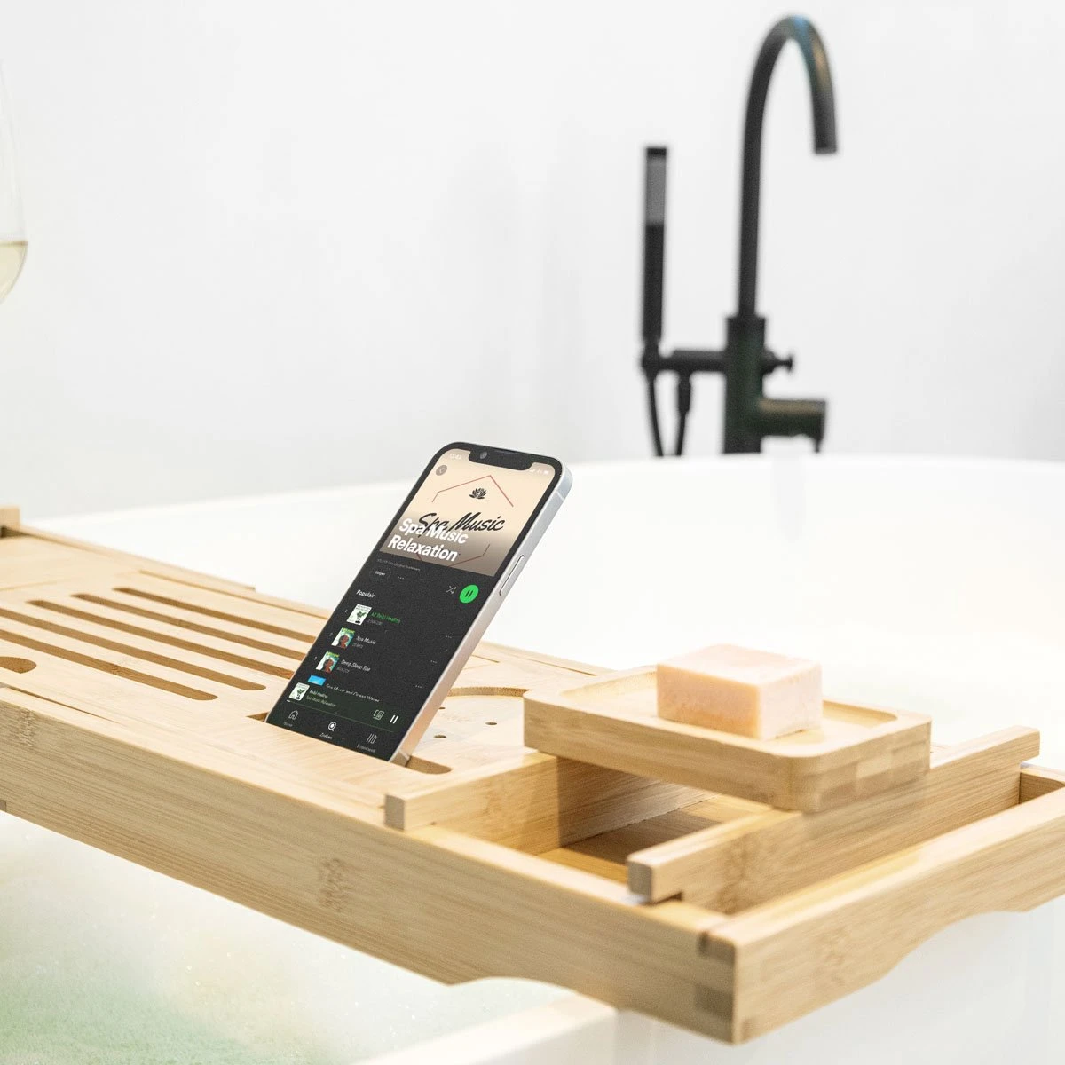 IMoshion Badplank Voor In Bad - Dienblad Inclusief Pootjes - Tablet Houder - Badrek Uitschuifbaar 75 Tot 110 Cm - Lichtbruin 9 IMoshion Badplank Voor In Bad - Dienblad Inclusief Pootjes - Tablet Houder - Badrek Uitschuifbaar 75 Tot 110 Cm - Lichtbruin - Afbeelding 9