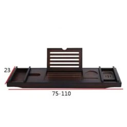 Merkloos Decopatent® Badplank - Uitschuifbaar 75 -> 110 Cm - Verstelbaar Bamboe Badrekje Voor In Bad - Boekenhouder - Tablethouder - Bruin -Badkamerartikelen Winkel 1200x1200 688
