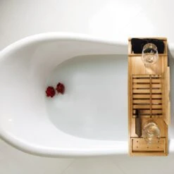 Regno Badplank Voor In Bad - Met Badkussen - Uitschuifbaar En Waterbestendig Badrek - IPad En Glashouder -Badkamerartikelen Winkel 1200x1200 691