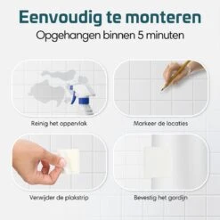Moodcare® Douchegordijn Klemmen – Douchegordijn Houder 4 Stuks – Douchegordijn Clip Zelfklevend -Badkamerartikelen Winkel 1200x1200 767