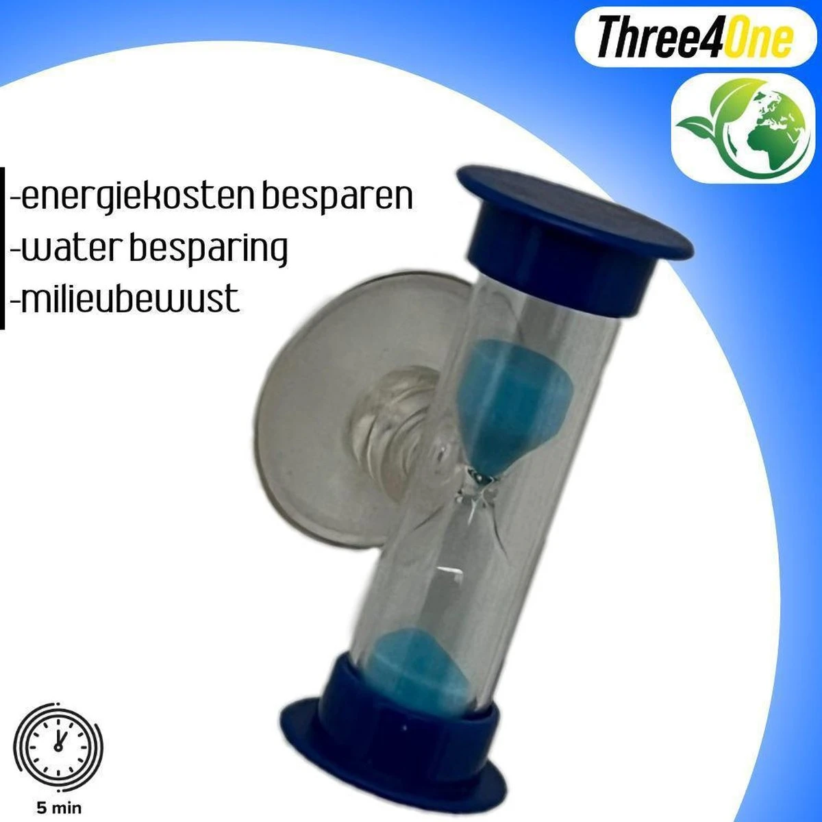 Three4One - Douche Timer - Timer Douche - Water Besparend - Tijd Besparend - Showertimer - Douche Wekker - Douche Klok - Douche Zandloper Timer - Douchetimer 5 Minuten - Spatwaterdichte Timer 1 Three4One - Douche Timer - Timer Douche - Water Besparend - Tijd Besparend - Showertimer - Douche Wekker - Douche Klok - Douche Zandloper Timer - Douchetimer 5 Minuten - Spatwaterdichte Timer