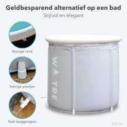 WOTRE Zitbad - Bath Bucket - Ijsbad - Wim Hof Methode - Bad Voor Volwassenen - Mobiele Badkuip - Grijs - 180L -Badkamerartikelen Winkel 1200x1200 855