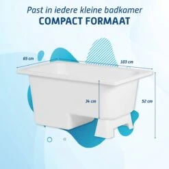 Saqu Zitbad - Mobiel Bad - 103x65cm - Wit - Incl Bijbehorende Poot En Zonder Afvoer 9 Saqu Zitbad - Mobiel Bad - 103x65cm - Wit - Incl Bijbehorende Poot En Zonder Afvoer -Badkamerartikelen Winkel 1200x1200 863
