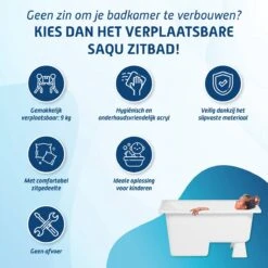 Saqu Zitbad - Mobiel Bad - 103x65cm - Wit - Incl Bijbehorende Poot En Zonder Afvoer 10 Saqu Zitbad - Mobiel Bad - 103x65cm - Wit - Incl Bijbehorende Poot En Zonder Afvoer -Badkamerartikelen Winkel 1200x1200 864