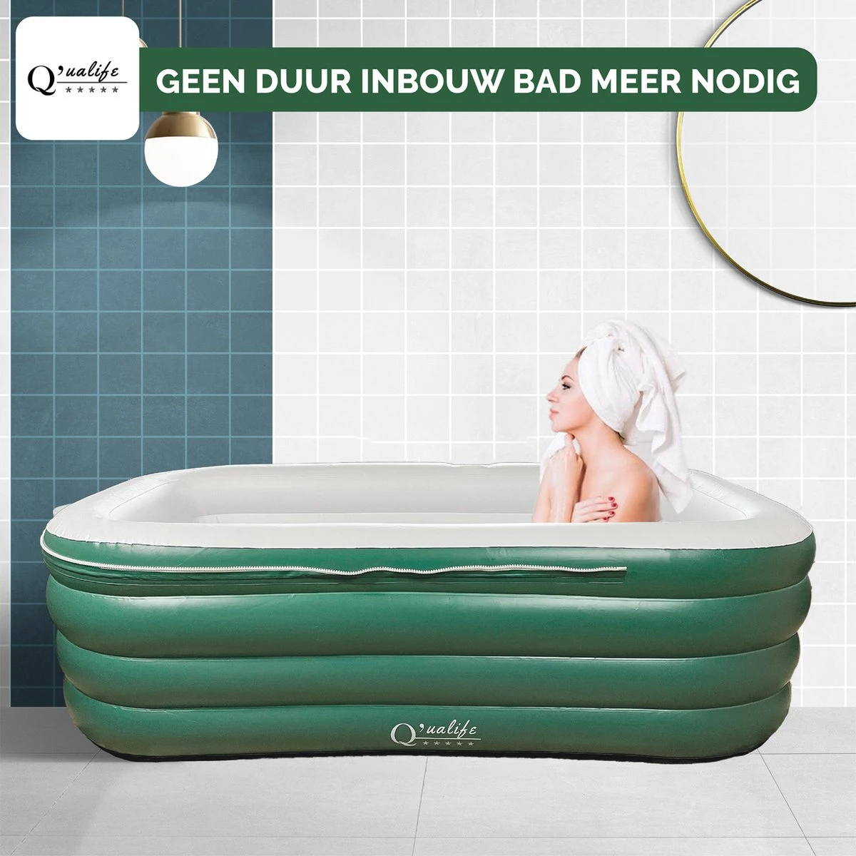 Q’ualife® Opblaasbaar Bad – Ligbad – Zitbad – Opblaasbaar Ligbad – Bad – Badkuip Volwassenen 4 Q’ualife® Opblaasbaar Bad – Ligbad – Zitbad – Opblaasbaar Ligbad – Bad – Badkuip Volwassenen - Afbeelding 4