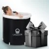 Lagoon® Opblaasbaar Zitbad Voor Volwassenen Bathbucket - Met Relaxing Giftset - Wim Hof Methode - Opvouwbaar & Inklapbaar Spa Bad - Bath Bucket - IJsbad - Opblaasbad - Dompelbad