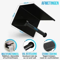 Strex WC Rolhouder Met Plankje - Zwart - Zelfklevend / Boren / Zonder Boren - Toiletrolhouder - WC Papier Houder 12 Strex WC Rolhouder Met Plankje - Zwart - Zelfklevend / Boren / Zonder Boren - Toiletrolhouder - WC Papier Houder -Badkamerartikelen Winkel 1200x1200 92