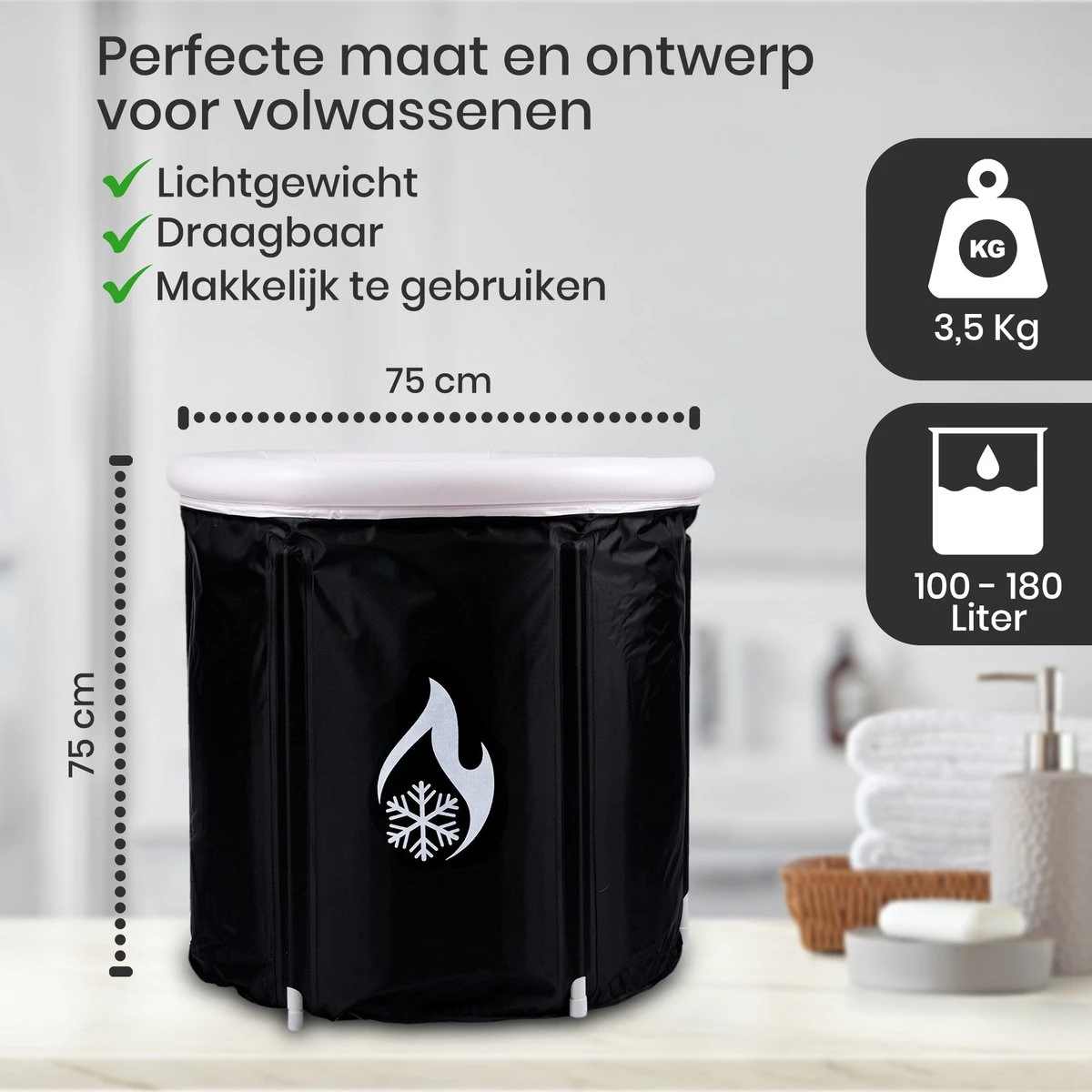 Opvouwbaar Zitbad Voor Volwassenen - Bath Bucket - Ijsbad - Inklapbaar Bad - Zwart - Opblaasbad - Inclusief Voetpomp - Inclusief Ingebouwd Zitkussen 3 Opvouwbaar Zitbad Voor Volwassenen - Bath Bucket - Ijsbad - Inklapbaar Bad - Zwart - Opblaasbad - Inclusief Voetpomp - Inclusief Ingebouwd Zitkussen - Afbeelding 3
