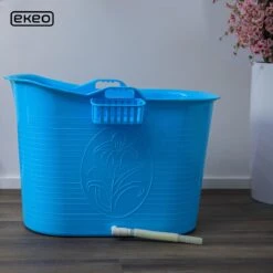 EKEO - Zitbad Voor Volwassenen – Bath Bucket – 200L – Mobiele Badkuip – Inclusief Badrek - Blauw -Badkamerartikelen Winkel 1200x1200 929