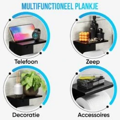 Strex WC Rolhouder Met Plankje - Zwart - Zelfklevend / Boren / Zonder Boren - Toiletrolhouder - WC Papier Houder 15 Strex WC Rolhouder Met Plankje - Zwart - Zelfklevend / Boren / Zonder Boren - Toiletrolhouder - WC Papier Houder -Badkamerartikelen Winkel 1200x1200 95