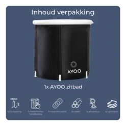 AYOO® Zitbad - Opblaasbaar Bad - Opvouwbaar Bad - IJsbad - Badkuip - Zitbad Voor Volwassenen - Bathtub - Zitbaden - Bath Bucket - Wim Hof Methode - Inclusief Voetpomp - Zwart -Badkamerartikelen Winkel 1200x1200 955