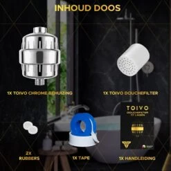 Toivo Douchefilter 17 Stages - Zilver - Incl. Montagetape En Rubberen Ringen - Waterfilter Voor Douchekop - Shower Filter - Waterfilter - Kraanfilter -Badkamerartikelen Winkel 1200x1200 971