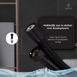 Doucheslang 150 Cm Chroom Zwart – Metaal – Anti-knik – Draaiaansluiting -Badkamerartikelen Winkel 1200x1200 984