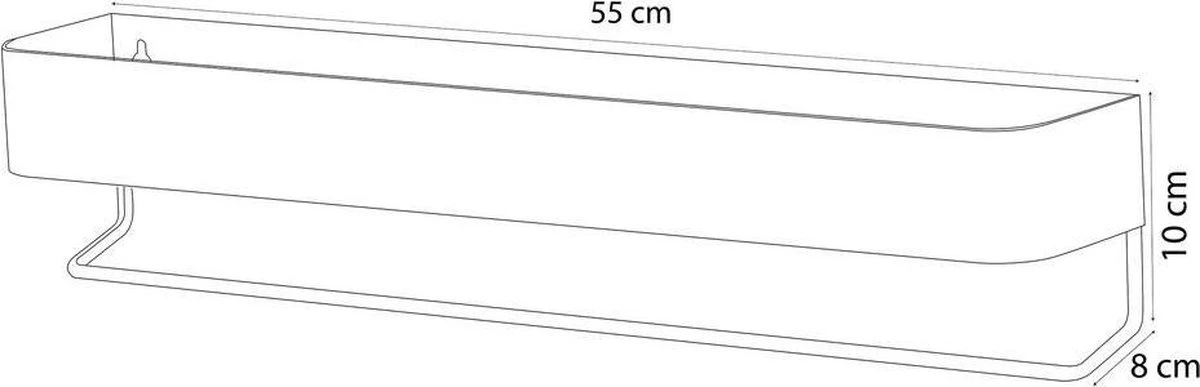 Sealskin Brix - Wandrek Met Handdoekrek - 55 Cm - Zwart 2 Sealskin Brix - Wandrek Met Handdoekrek - 55 Cm - Zwart - Afbeelding 2