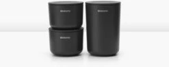 Brabantia ReNew Opbergpotjes - 3-delig - Dark Grey -Badkamerartikelen Winkel 1200x482
