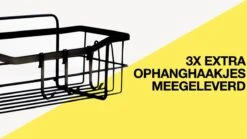 STRICX Doucherek 2 Laags Zwart - Zelfklevend Doucherek Inclusief 3 Ophanghaakjes - Doucherek Voor Badkamer / Keuken - Doucherek Met Plakstrip - Keukenrek Met Plakstrip - Badrek Douche - Kruidenrek Specerijen - Badkamerrek Douchemandje -Badkamerartikelen Winkel 1200x675 2