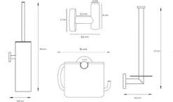 Toiletaccessoireset Gun Metal 4-delig - Luxe Toilet Set - Toiletborstel Met Houder - Toiletrolhouder Met Klep - Reserverolhouder - Handdoekhaak - Gunmetal Badkamer Accessoires -Badkamerartikelen Winkel 1200x708